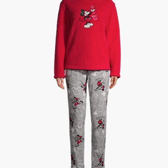 Mickey Mouse Womens Fleece Pajama Set PJ New Medium - Picture 1 of 4